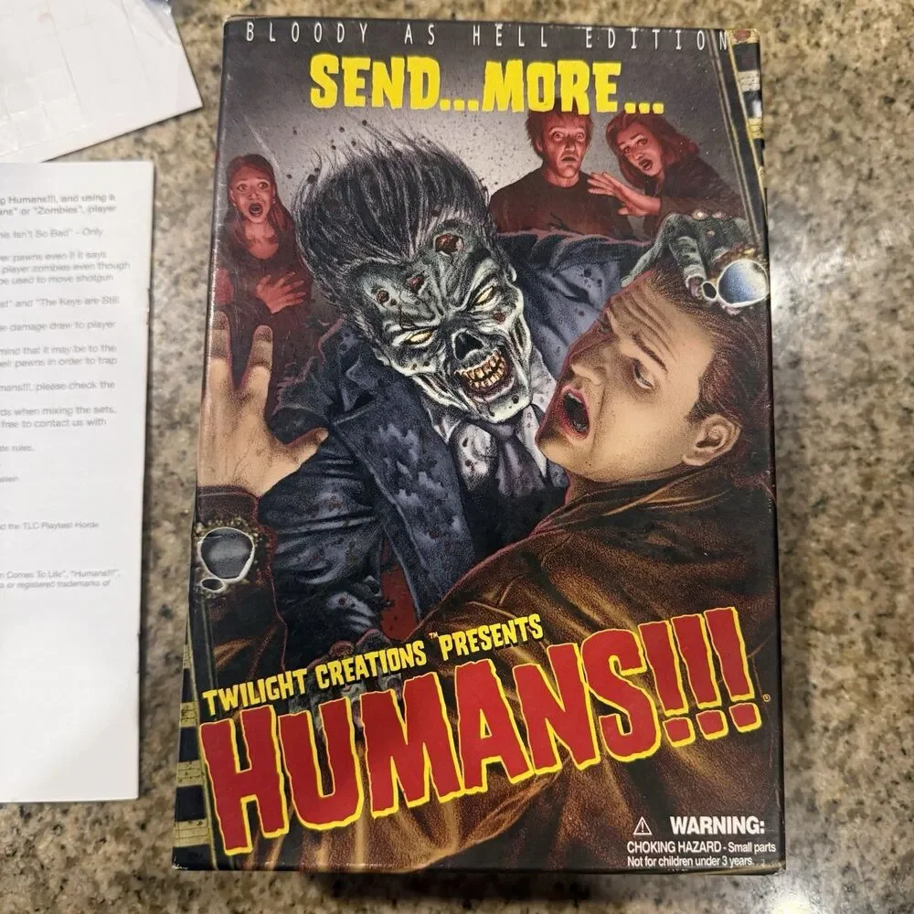 Send More Humans!!! Bloody As Hell Board Card Game Twilight Creations Open Box